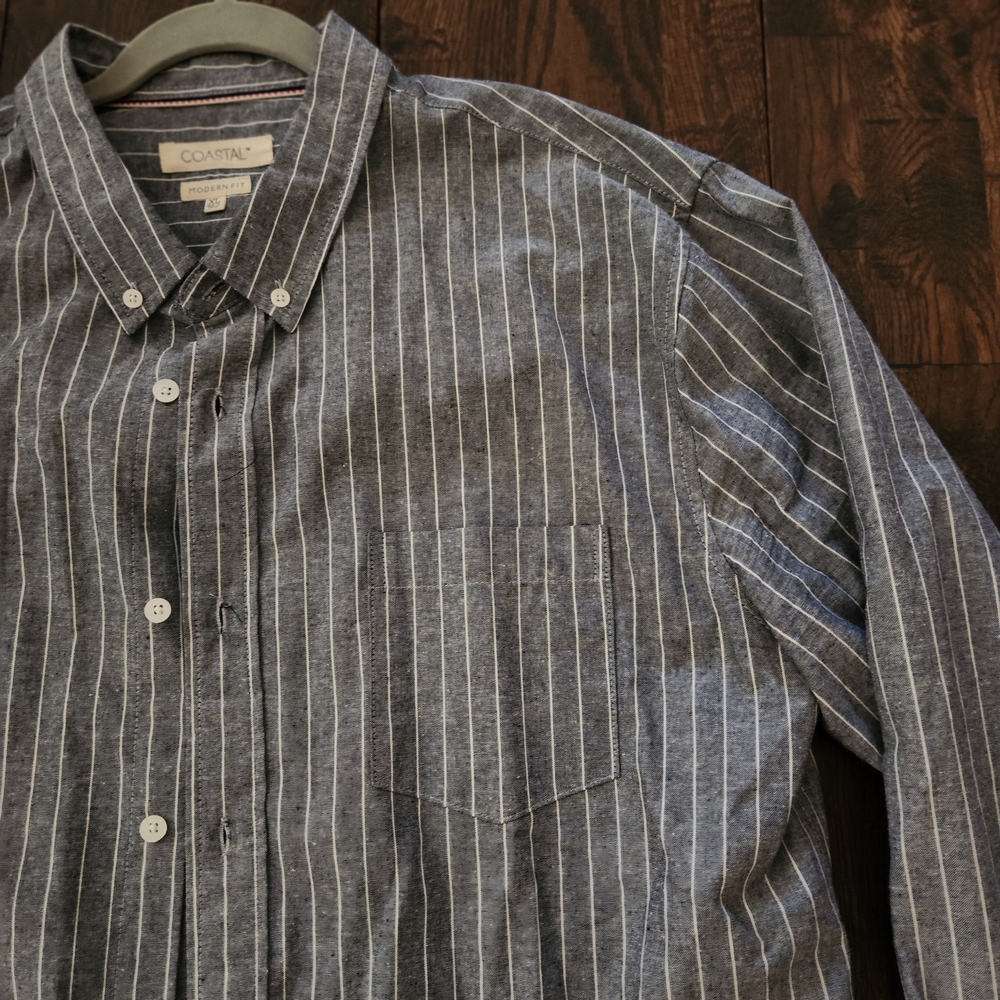 Striped Men's Coastal Button Down Shirt